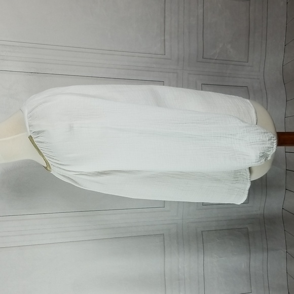 JM Collection Gauze Peasant Top - Picture 4 of 11